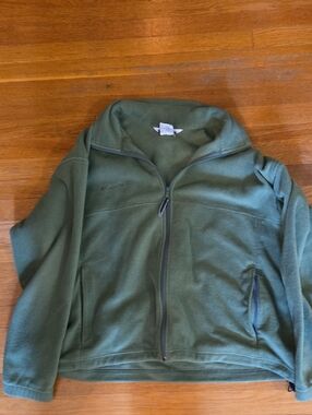 Columbia Olive Green Zip-Up Fleece Jacket